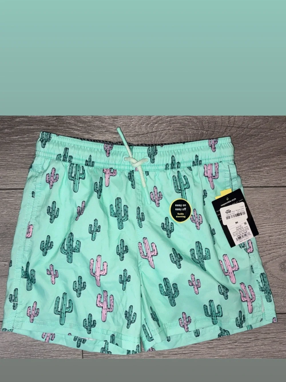 Art Class Size Medium 8 Boys Swim Trunks Lined New W Tags Cactus Aqua